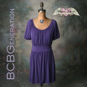 BCBGeneration Soft Gathered Dress Puff Sleeves Sm.